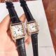 2019 Replica Cartier Santos Dumont Watch 2 Tone Rose Gold Black Leather Strap (4)_th.jpg